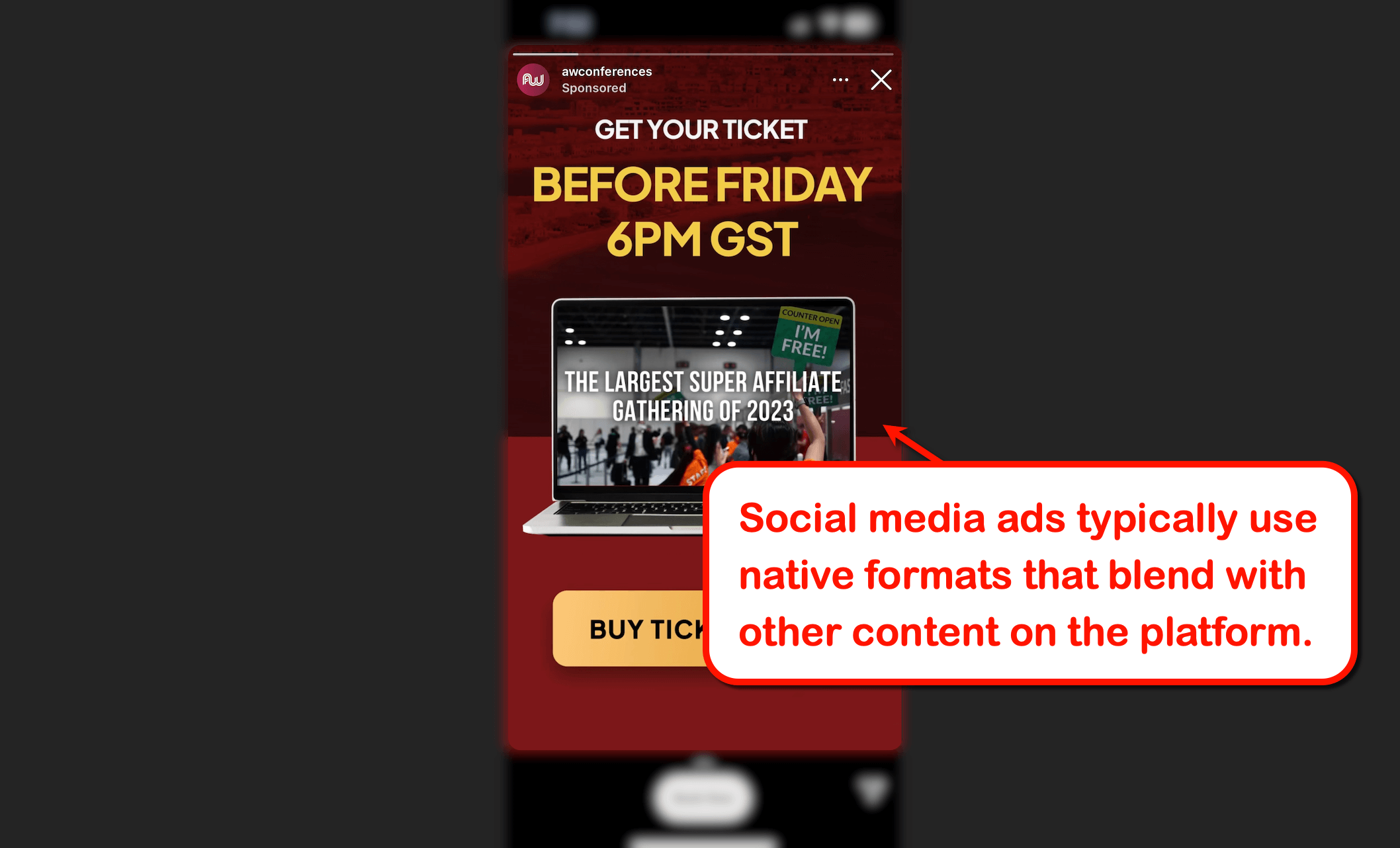 Sample social media ad.