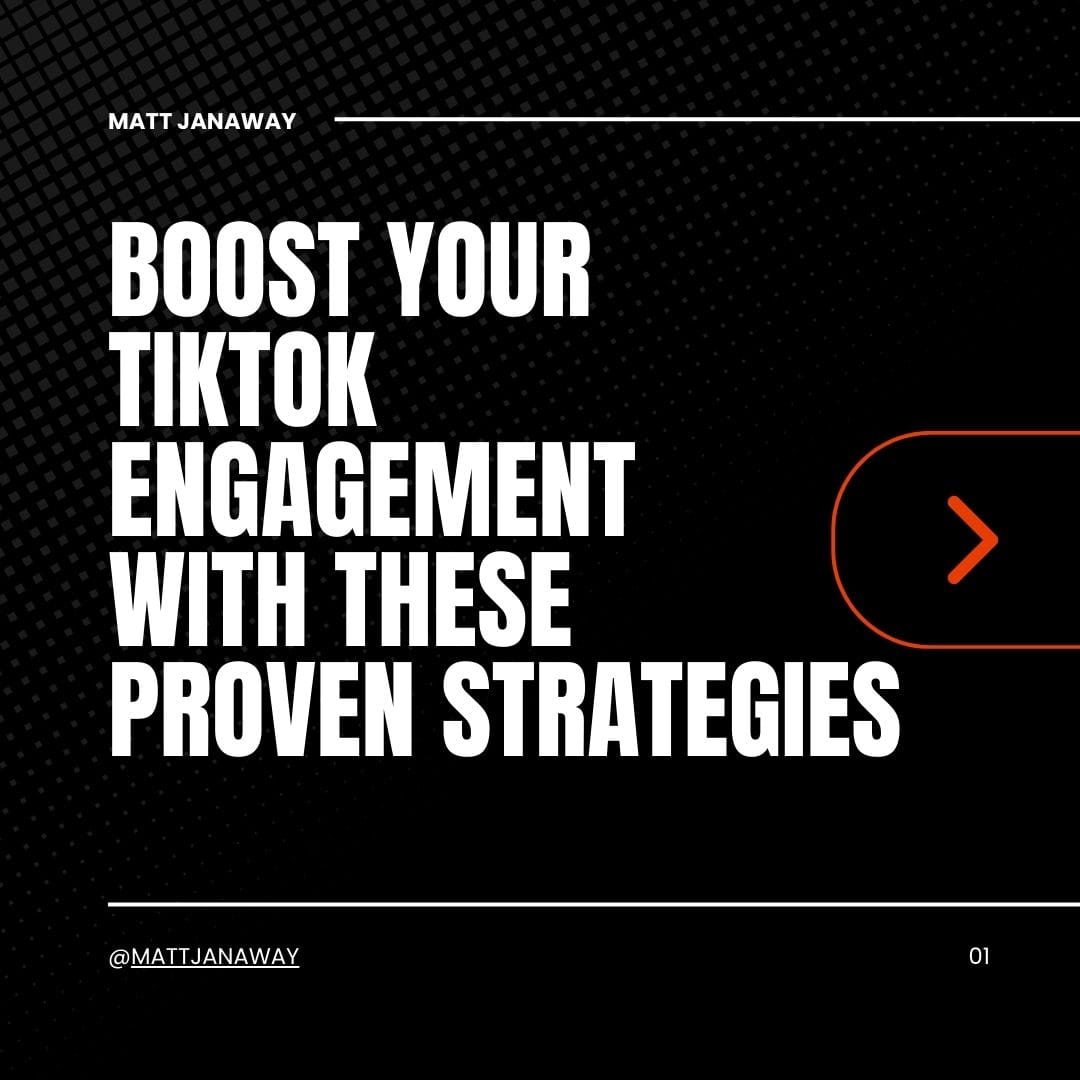 Title slide for a TikTok engagement strategy carousel, highlighting the importance of proven strategies to increase interaction.