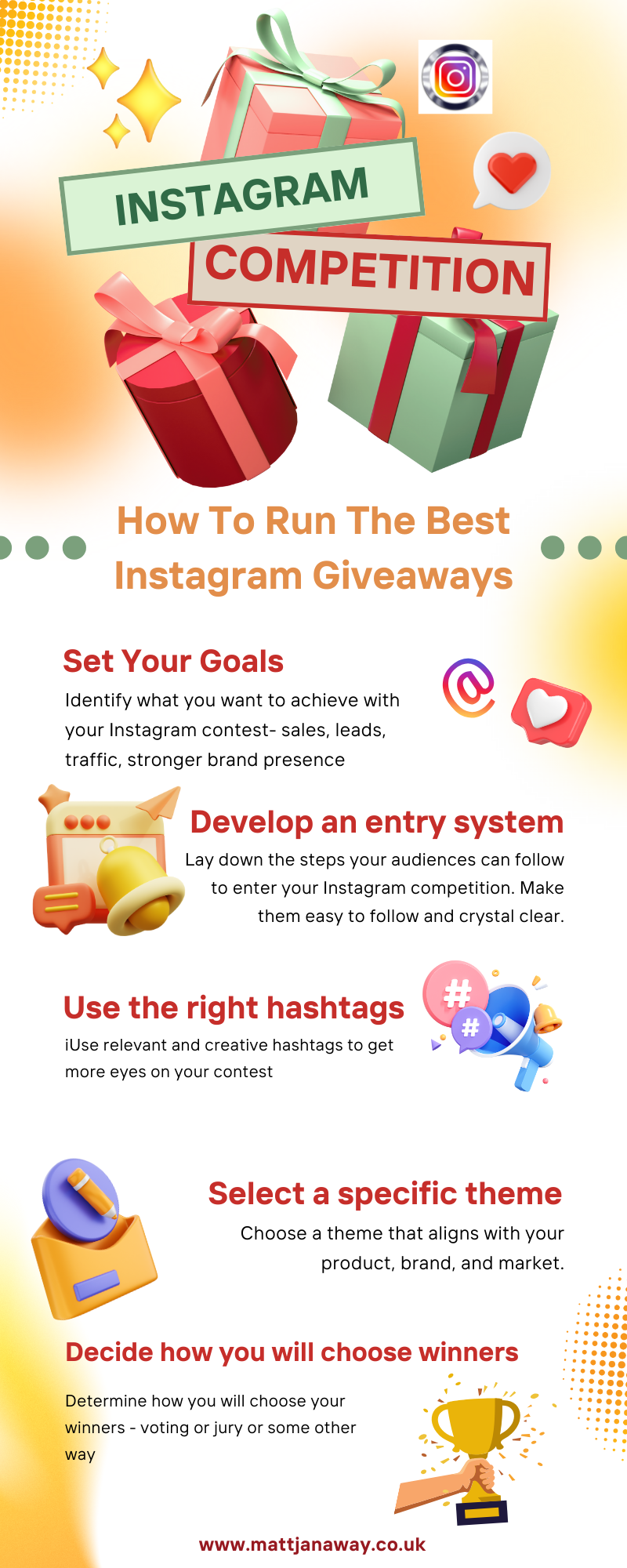 Infographic explaining the steps on how to run a competition on instagram